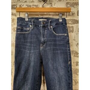 Good American Jeans Size 0/25 Blue Skinny Good Legs Crop‎